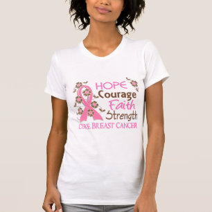 Brustkrebs der Hoffnungs-Mut-Glauben-Stärken-3 T-Shirt