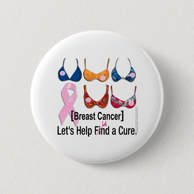 Brustkrebs: Finden Sie,/Kapital eine Heilung Button (Vorderseite)
