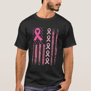 Brustkrebs-Flag Rosa-Band-Sensibilisierungskamera T-Shirt