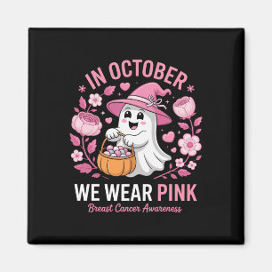 Brustkrebs Frauen Halloween im Oktober tragen wir Magnet