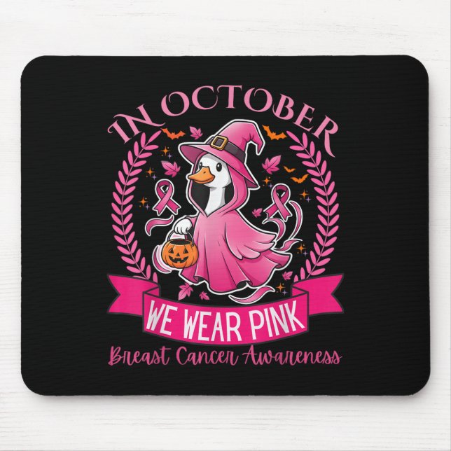 Brustkrebs Frauen Halloween im Oktober tragen wir  Mousepad (Vorne)
