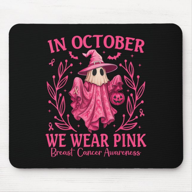 Brustkrebs Frauen Halloween im Oktober tragen wir  Mousepad (Vorne)