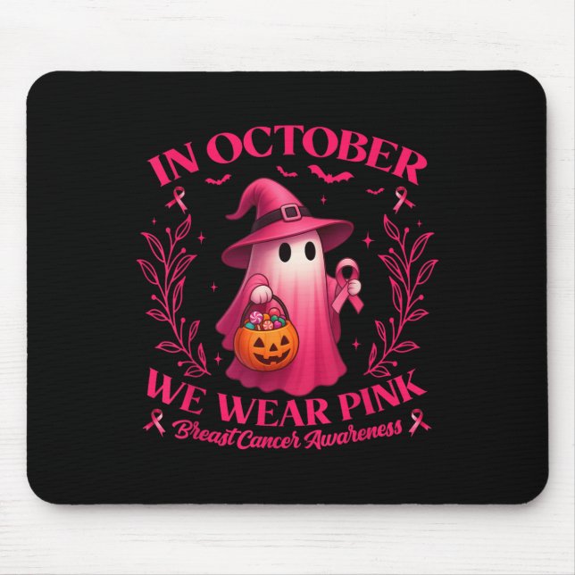 Brustkrebs Frauen Halloween im Oktober tragen wir  Mousepad (Vorne)