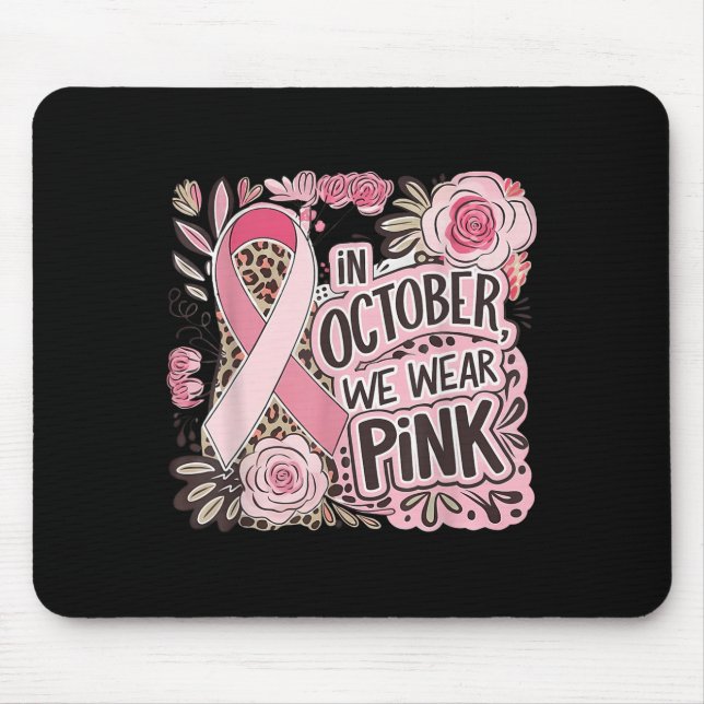 Brustkrebs Frauen Halloween im Oktober tragen wir  Mousepad (Vorne)