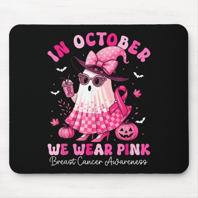 Brustkrebs Frauen Halloween im Oktober tragen wir  Mousepad (Vorne)