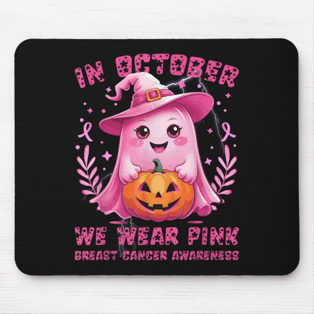 Brustkrebs Frauen Halloween im Oktober tragen wir  Mousepad (Vorne)