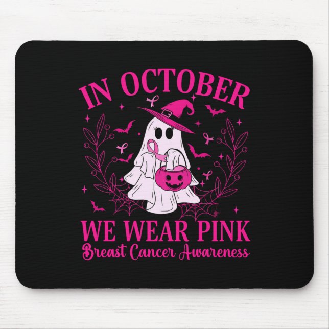 Brustkrebs Frauen Halloween im Oktober tragen wir  Mousepad (Vorne)