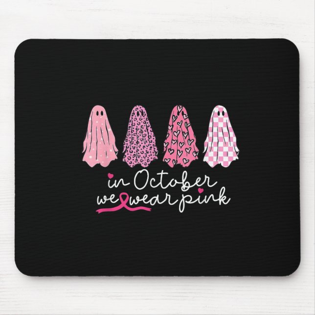 Brustkrebs Frauen Halloween im Oktober tragen wir  Mousepad (Vorne)