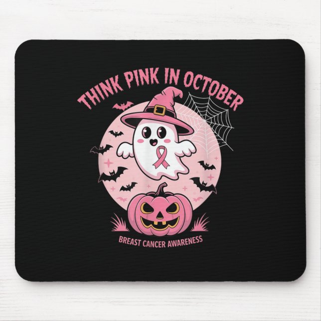 Brustkrebs Frauen Halloween im Oktober tragen wir  Mousepad (Vorne)