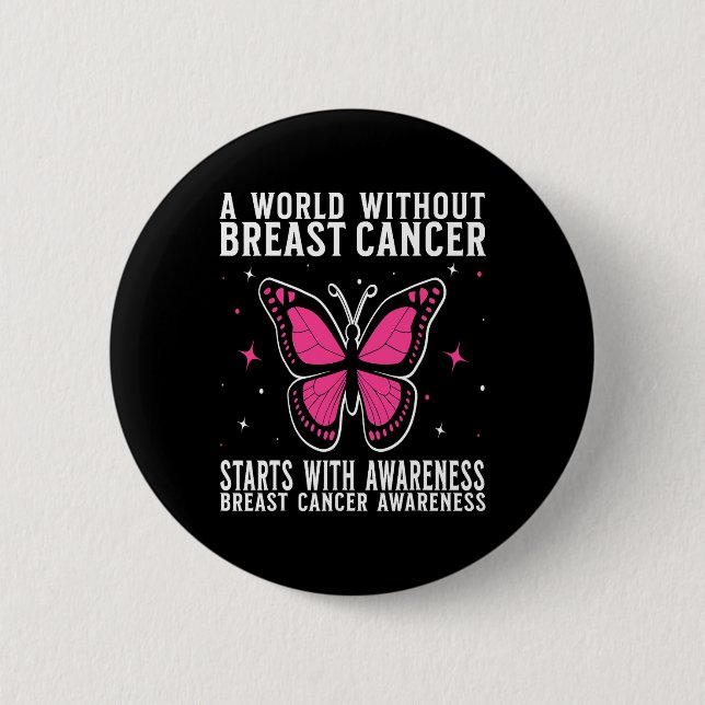 Brustkrebs Frauen unterstützen Geschenke für Brust Button (Vorderseite)