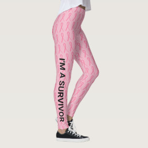 Brustkrebs Führen Sie Ihren Namen doppelter rosa R Leggings