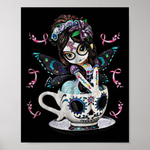 Brustkrebs Girl Sugar Skull Kostüm Halloween G Poster