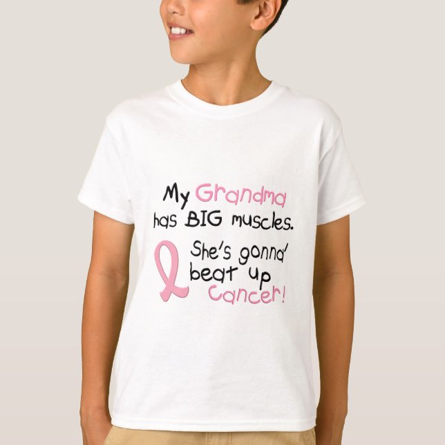 Brustkrebs GROSSE MUSKELN 1,2 Großmutter T-Shirt (Vorderseite)
