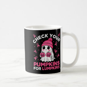 Brustkrebs Halloween Boo Geist Überprüfe deine Kür Kaffeetasse