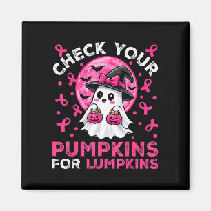 Brustkrebs Halloween Buh-Geist überprüft Kürbisse Magnet