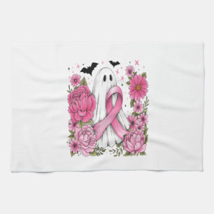 Brustkrebs Halloween Geist Boho Geschirrtuch