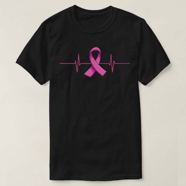 Brustkrebs Herzschlag rosa Ribbon kämpfen Männer W T-Shirt (Design vorne)