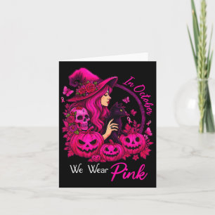 Brustkrebs-Hexen im Oktober tragen wir rosa Autu Karte