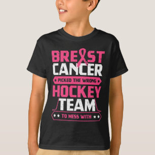 Brustkrebs Hockey Team Pink Awareness Ribbon Pa T-Shirt