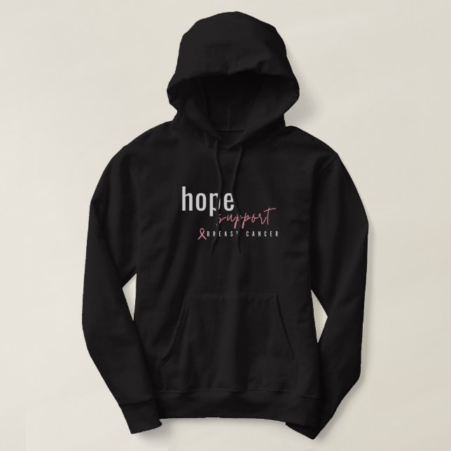 Brustkrebs, Hoffnung Unterstützung Pullover Hoodie (Design vorne)
