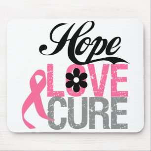 Brustkrebs HOPE LIEBE CURE Geschenke Mousepad