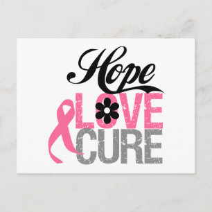 Brustkrebs HOPE LIEBE CURE Geschenke Postkarte