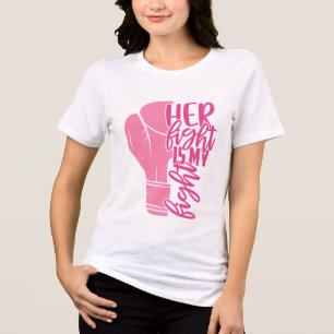 Brustkrebs Ihr Kampf ist mein Kampf rosa Schleife Tri-Blend Shirt