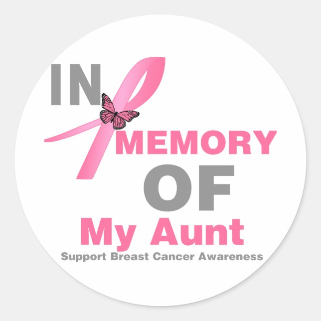 Brustkrebs im Gedächtnis meiner Tante Runder Aufkleber (Vorderseite)