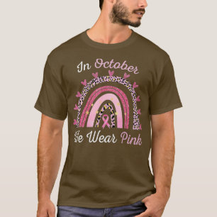 Brustkrebs im Oktober tragen wir rosa Leopardenreg T-Shirt