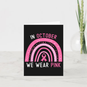 Brustkrebs im Oktober tragen wir rosa Rainbow Ribb Karte