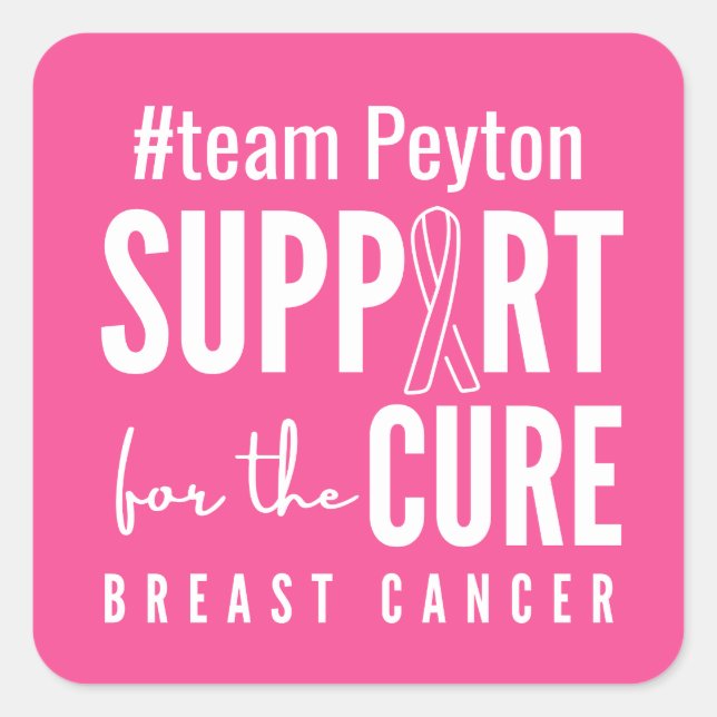 Brustkrebs individuelle Name Aufkleber Etiketten R (Vorderseite)