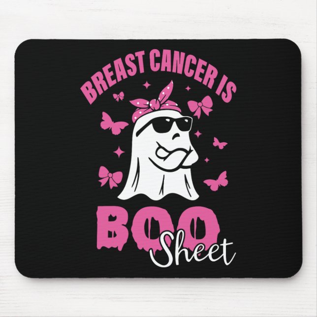 Brustkrebs ist Booblatt rosa Ribbon Funny Ghost Mousepad (Vorne)