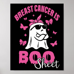 Brustkrebs ist Booblatt rosa Ribbon Funny Ghost Poster