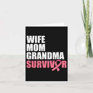 Brustkrebs kämpfen Frauen Shirt Ehefrau Mama Oma Karte