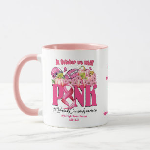 Brustkrebs kämpfen Fußball Hashtag Rosa Band Tasse