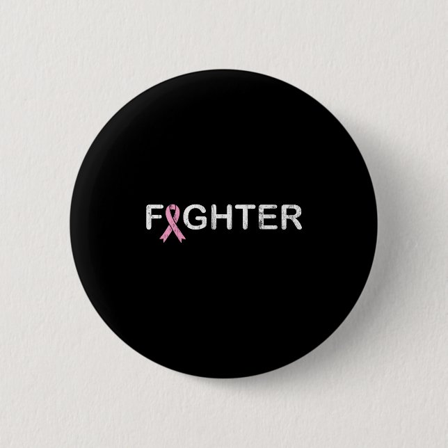 Brustkrebs Kämpfer Welt Tag Überlebender Design Button (Vorderseite)