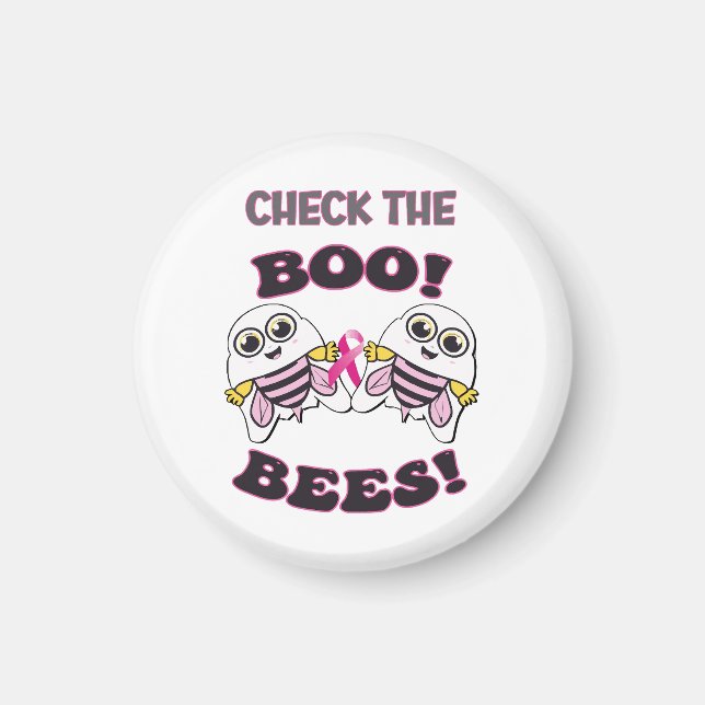 Brustkrebs-Karo Die Boo-Bienen Magnet (Vorne)