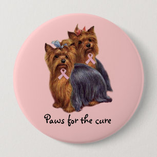Brustkrebs-Knopf Yorkshires Terrier Button