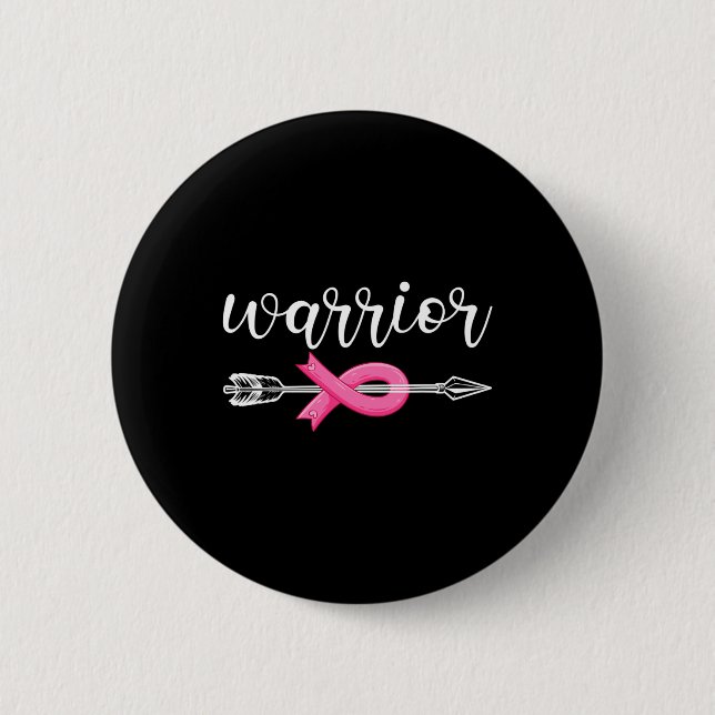 Brustkrebs-Krieger Brustkrebs-Bewusstsein Button (Vorderseite)