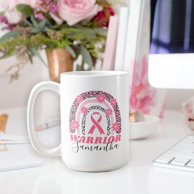 Brustkrebs-Krieger mit Namen Kaffeetasse (A great gift idea for a breast cancer warrior and her courageous fight.)