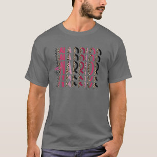 Brustkrebs-Kriegerin Leopard in rosa Ribbon T-Shirt