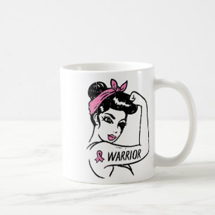 Brustkrebs-Kriegerin Rosie Riveter Pink Frauen Kaffeetasse