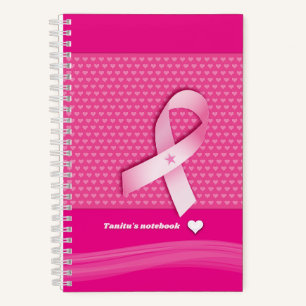Brustkrebs mit rosa Herz Muster Pink Ribbon Notizbuch