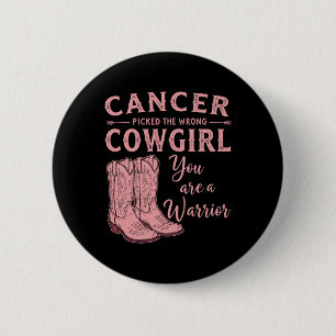 Brustkrebs Monat Krebs hat die falsche Cowgir gefu Button