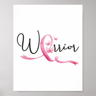 Brustkrebs Monat Schmetterlinge Rosa Schleife Frau Poster
