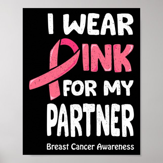 Brustkrebs-Partner T-Shirt Poster (Vorne)