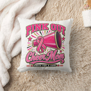 Brustkrebs Pink Out Cheer Mom Cheer für eine Heilu Kissen