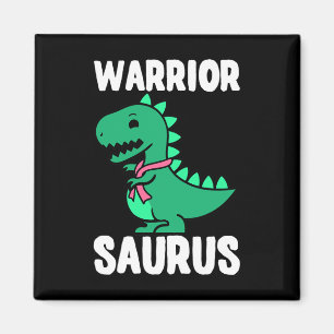 Brustkrebs rosa Aufklärungsband T-rex Krieger Magnet