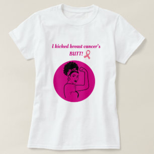 Brustkrebs Rosa Kick Butt Frau T-Shirt