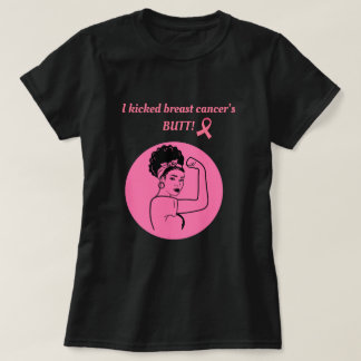 Brustkrebs Rosa Kick Butt Frau T-Shirt